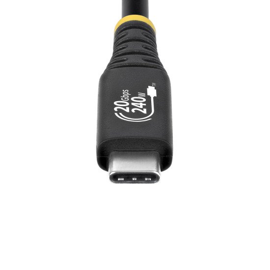 StarTech.com Câble USB 4 de 2 m, 20 Gbps, Câble USB-C Certifié USB-IF, PD EPR 240 W, DP 1.4 4K 120 Hz, Gaine TPE, Cordon USB-C Noir