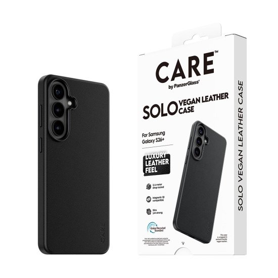 PanzerGlass CARE™ by ® Solo Case Black w. Qi Samsung Galaxy S26+ coque de protection pour téléphones portables Housse Noir