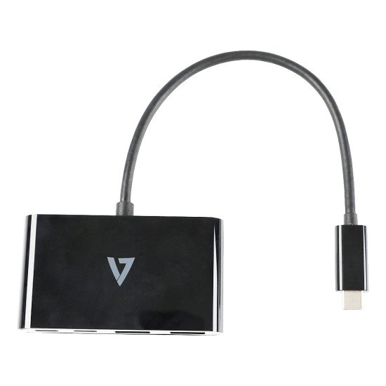 V7 USB-C mâle vers USB-A femelle x 2, hub USB-C femelle USB 3.2 Gen1 5 Gbit/s x 2 noir