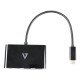 V7 USB-C mâle vers USB-A femelle x 2, hub USB-C femelle USB 3.2 Gen1 5 Gbit/s x 2 noir