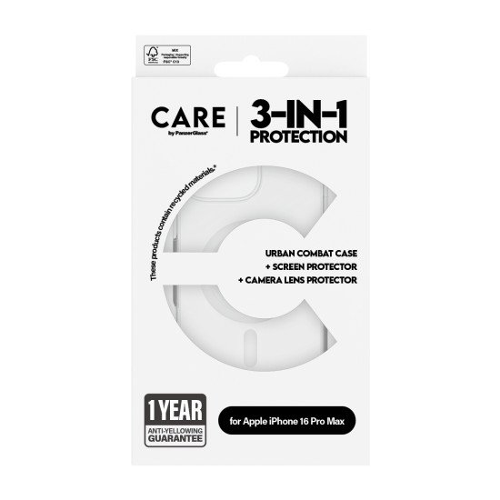 PanzerGlass CARE by ® Flagship 3-in-1 Bundle iPhone 16 Pro Max Protection d'écran transparent Apple 1 pièce(s) PanzerGlass CARE by ® Flagship 3-in-1 Bundle iPhone 16 Pro Max Protection d'écran transparent Apple 1 pièce(s)