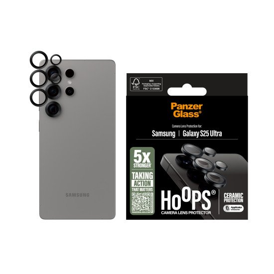 PanzerGlass ® Hoops® Ceramic Camera Lens Protector Samsung Galaxy S25 Ultra Protection d'écran transparent 1 pièce(s) PanzerGlass ® Hoops® Ceramic Camera Lens Protector Samsung Galaxy S25 Ultra Protection d'écran transparent 1 pièce(s)