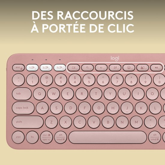 Logitech Pebble Keys 2 K380s clavier RF sans fil + Bluetooth QWERTY US International Rose