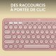 Logitech Pebble Keys 2 K380s clavier RF sans fil + Bluetooth QWERTY US International Rose