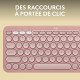 Logitech Pebble Keys 2 K380s clavier RF sans fil + Bluetooth AZERTY Français Rose