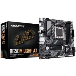 GIGABYTE B650M D3HP AX Carte mère - AMD Ryzen série 9000, VRM 5+2+2 phases, jusqu'à 8000 MHz DDR5 (OC), 2xPCIe 4.0 M.2, WIFI 6E, LAN 2,5 GbE, USB 3.2 Gen 1 GIGABYTE B650M D3HP AX Carte mère - AMD Ryzen série 9000, VRM 5+2+2 phases, jusqu'à 8000 MHz DDR5 (OC), 2xPCIe 4.0 M.2, WIFI 6E, LAN 2,5 GbE, USB 3.2 Gen 1