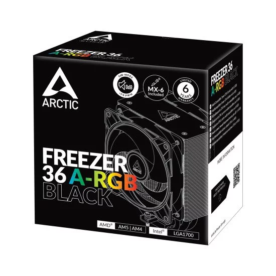 ARCTIC Freezer 36 A-RGB Processeur Refroidisseur d'air 12 cm Noir 1 pièce(s) ARCTIC Freezer 36 A-RGB Processeur Refroidisseur d'air 12 cm Noir 1 pièce(s)