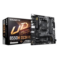 GIGABYTE B550M DS3H R2 Carte mère - Processeurs AMD Ryzen 5000, VRM 5+3 phases, jusqu'à 4733 MHz DDR4 (O.C.), 1x M.2 PCIe 4.0 + 1x M.2 PCIe 3.0, LAN 1 GbE, USB 3.2 Gen 1