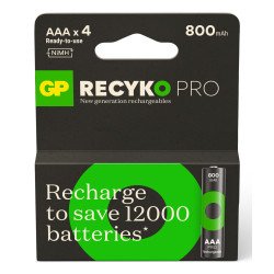 GP Batteries ReCyko Pro GPRCP80AAA174C4 pile domestique Batterie rechargeable AAA Hybrides nickel-métal (NiMH)