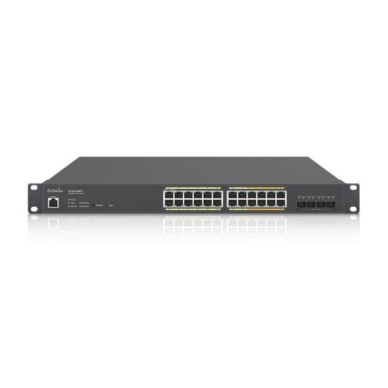 EnGenius ECS2528FP commutateur réseau Géré L2+ Gigabit Ethernet (10/100/1000) Connexion Ethernet POE Noir
