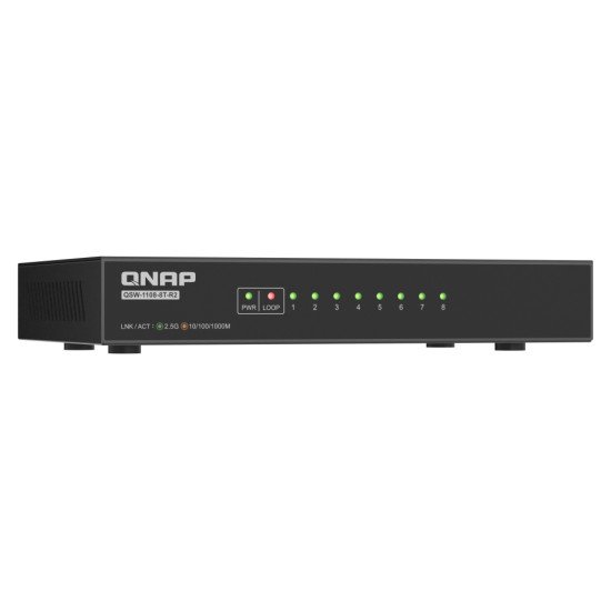 QNAP QSW-1108-8T-R2 commutateur réseau Non-géré 2.5G Ethernet (100/1000/2500) Bureau Noir