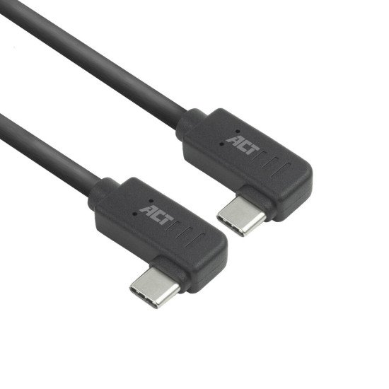 ACT Câble USB 3.0 10 Gbit/s 60 W USB Type-C® (coudé à gauche/droite) vers USB Type-C® (coudé à gauche/droite), 2 mètres