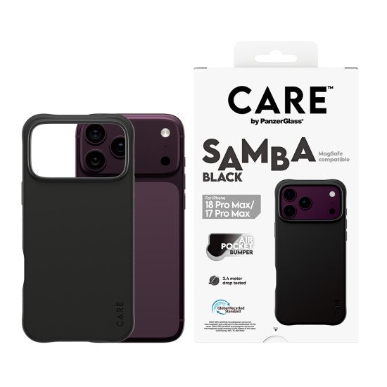 PanzerGlass CARE™ by ® Samba Case Black w. MagSafe iPhone 2026 Pro Max | 17 Pro Max coque de protection pour téléphones portables Housse Transparent