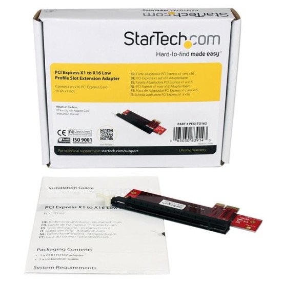 StarTech.com Adaptateur de fente d'extension à faible encombrement PCI Express X 1 vers X 16