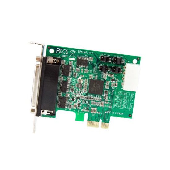 StarTech.com Carte série PCI Express RS232 à support natif, faible encombrement 4 ports avec UART 16950