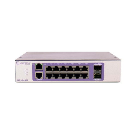 Extreme networks 210-12P-GE2 Géré L2 Gigabit Ethernet (10/100/1000) Connexion Ethernet POE Bronze, Violet