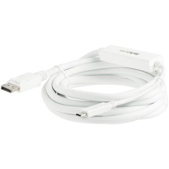 StarTech.com Câble adaptateur USB-C vers DisplayPort 4K 60 Hz de 3 m - Blanc
