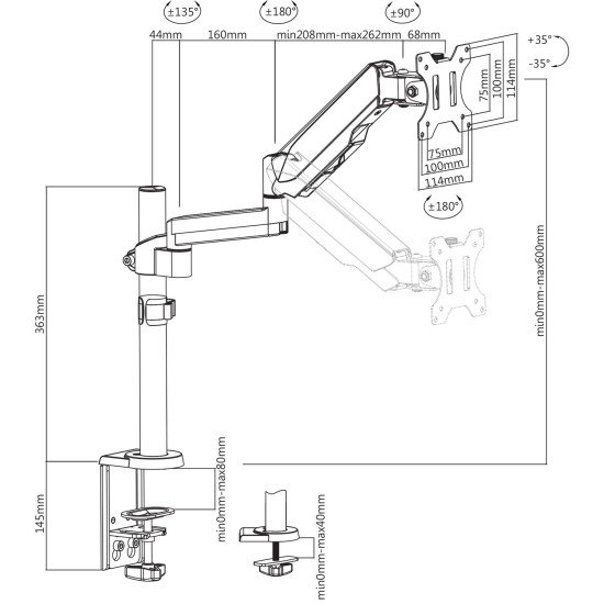 V7 DM1TA-1E Support écran tactile 32"