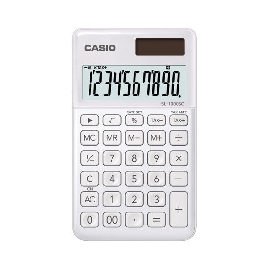 Casio SL-1000SC-WE calculatrice Poche Calculatrice basique Blanc