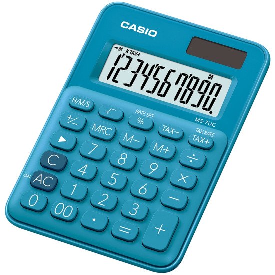 Casio MS-7UC calculatrice Bureau Calculatrice à écran Bleu