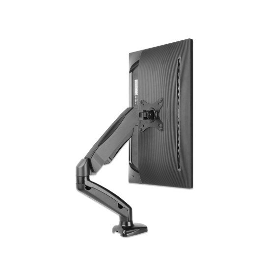 Manhattan Support de bureau pour TV/moniteurs (bras à ressort à Bras articulé), écrans 13" à 27", fixation à l'arrière par pince ou passe-câble, Compatibilité VESA : 75x75 et 100x100 mm (vérifiez les dimensions des quatre trous de fixation à l'a