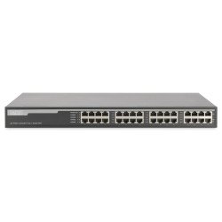 Digitus DN-95116 commutateur réseau Gigabit Ethernet (10/100/1000) Gris 1U Connexion Ethernet, supportant l'alimentation via ce port (PoE)