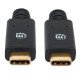 Manhattan Câble USB-C vers USB-C, 2 m, mâle à mâle, 5 Gbit/s (USB 3.2 Gen 1 / USB 3.0), 3 A (charge rapide), noir, garantie à vie, équivalent à USB315CC2M