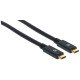 Manhattan Câble USB-C vers USB-C, 2 m, mâle à mâle, 5 Gbit/s (USB 3.2 Gen 1 / USB 3.0), 3 A (charge rapide), noir, garantie à vie, équivalent à USB315CC2M