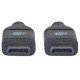 Manhattan Câble USB-C vers USB-C, 50 cm, mâle à mâle, 10 Gbit/s (USB 3.2 Gen 2 / USB 3.1), 3 A (charge rapide), noir, garantie à vie, équivalent à USB31CC50CM