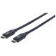 Manhattan Câble USB-C vers USB-C, 50 cm, mâle à mâle, 10 Gbit/s (USB 3.2 Gen 2 / USB 3.1), 3 A (charge rapide), noir, garantie à vie, équivalent à USB31CC50CM