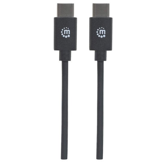Manhattan Câble USB-C vers USB-C, 3 m, mâle à mâle, 480 Mbit/s (USB 2.0), noir, garantie à vie, équivalent à USB2CC3M