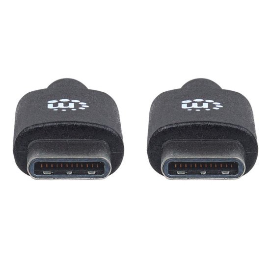 Manhattan Câble USB-C vers USB-C, 3 m, mâle à mâle, 480 Mbit/s (USB 2.0), noir, garantie à vie, équivalent à USB2CC3M