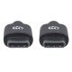 Manhattan Câble USB-C vers USB-C, 3 m, mâle à mâle, 480 Mbit/s (USB 2.0), noir, garantie à vie, équivalent à USB2CC3M