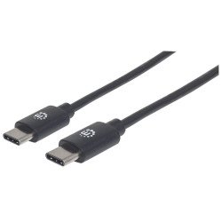 Manhattan Câble USB-C vers USB-C, 3 m, mâle à mâle, 480 Mbit/s (USB 2.0), noir, garantie à vie, équivalent à USB2CC3M
