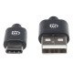 Manhattan Câble USB-C vers USB-A, 3 m, mâle à mâle, 480 Mbit/s (USB 2.0), noir, garantie à vie