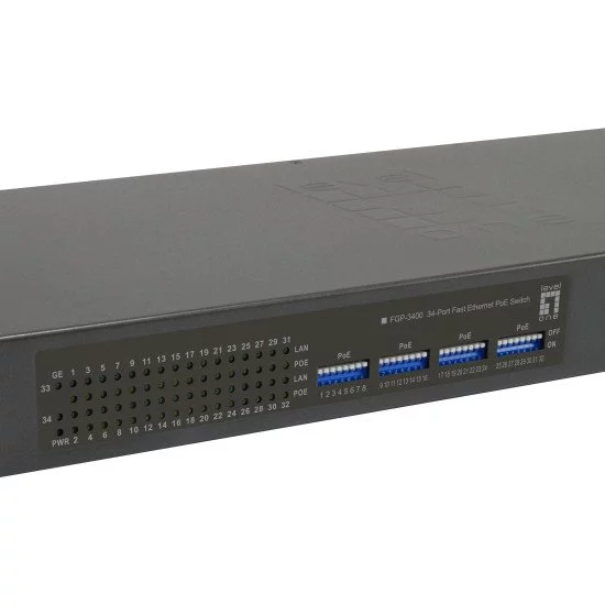 LevelOne FGP-3400W630 commutateur réseau Non-géré Fast Ethernet (10/100) Connexion Ethernet POE Noir LevelOne FGP-3400W630 commutateur réseau Non-géré Fast Ethernet (10/100) Connexion Ethernet POE Noir