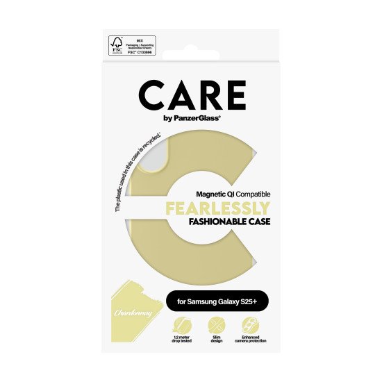 PanzerGlass CARE by ® Fashionable Case Chardonnay w. Qi Compatible Samsung Galaxy S25+ coque de protection pour téléphones portables Housse Jaune PanzerGlass CARE by ® Fashionable Case Chardonnay w. Qi Compatible Samsung Galaxy S25+ coque de protection pour téléphones portables Housse Jaune