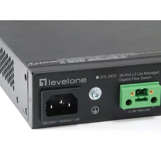 LevelOne GTL-2872 commutateur réseau Géré L3 Noir LevelOne GTL-2872 commutateur réseau Géré L3 Noir