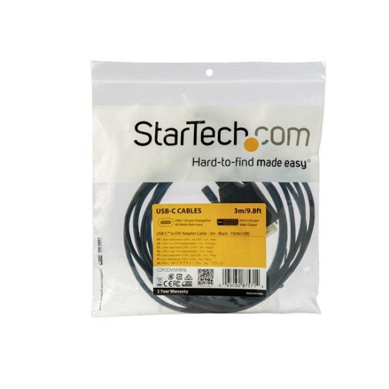 StarTech.com Câble adaptateur USB-C vers DVI de 3 m - Noir