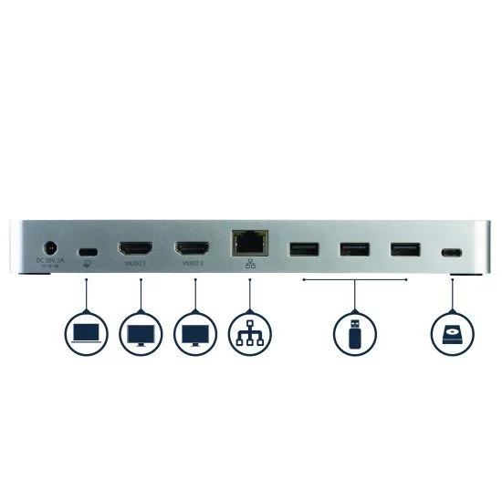 StarTech.com Station d'accueil USB-C double affichage StarTech.com Station d'accueil USB-C double affichage