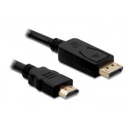 DeLOCK Cable Displayport > HDMI m/m 2m Noir DeLOCK Cable Displayport > HDMI m/m 2m Noir