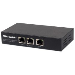 Intellinet Répéteur / prolongateur PoE+ Gigabit haute puissance 2 ports, compatible IEEE 802.3at/af (PoE+/PoE), boîtier métal, Alimentation par Ethernet, Power Over Ethernet, garantie de 3 ans