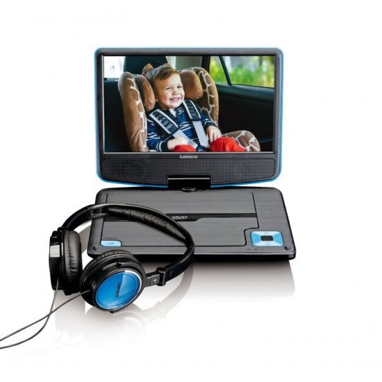 Lenco DVP-910 Lecteur DVD portable Convertible 22,9 cm (9") Noir, Bleu