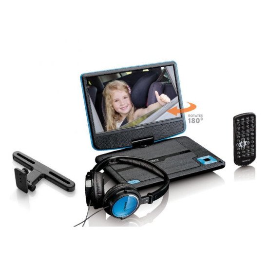 Lenco DVP-910 Lecteur DVD portable Convertible 22,9 cm (9") Noir, Bleu