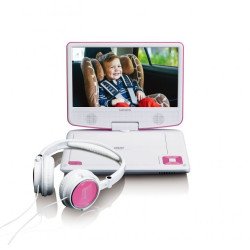 Lenco DVP-910 Lecteur DVD portable Convertible 22,9 cm (9") Noir, Rose