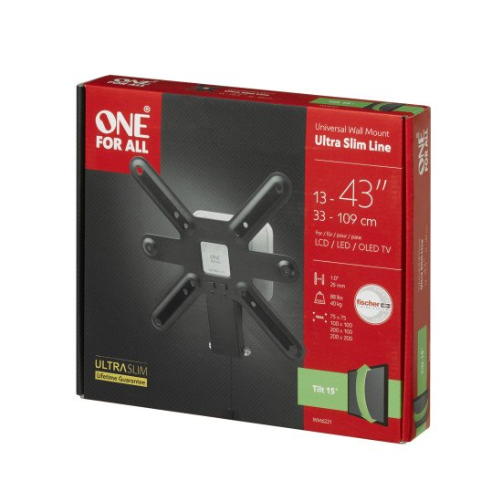 One For All WM 6221 support pour téléviseur 109,2 cm (43") Noir, Blanc