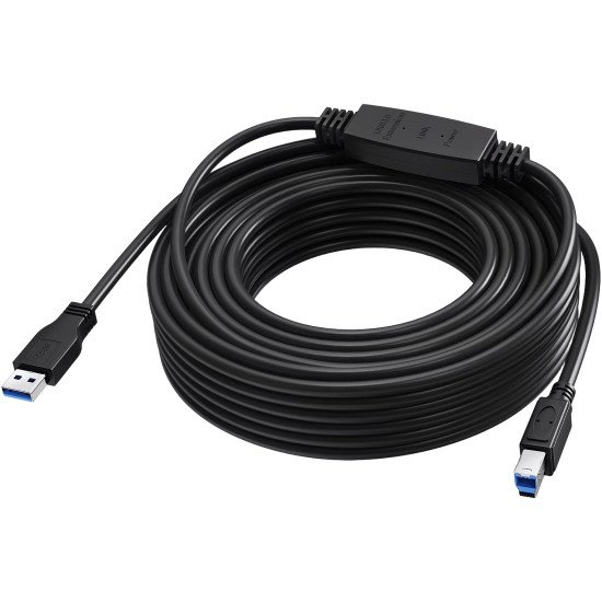 Vision TC 15MUSB3.0+/BL câble USB USB 3.2 Gen 1 (3.1 Gen 1) 15 m USB C USB B 5 Gbit/s Noir