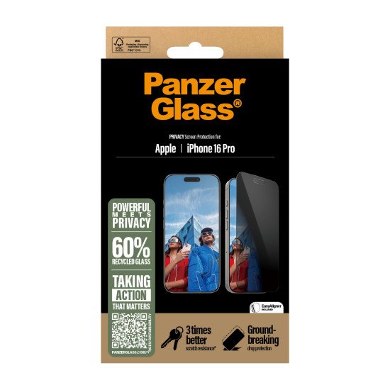 PanzerGlass ® Privacy Screen Protector iPhone 16 Pro | Ultra-Wide Fit Protection d'écran transparent Apple 1 pièce(s) PanzerGlass ® Privacy Screen Protector iPhone 16 Pro | Ultra-Wide Fit Protection d'écran transparent Apple 1 pièce(s)