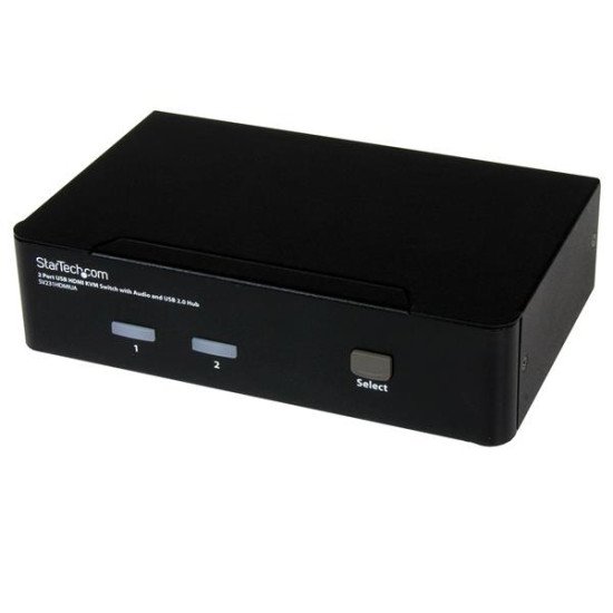 StarTech.com Commutateur KVM HDMI USB 2 ports avec audio et concentrateur USB 2.0