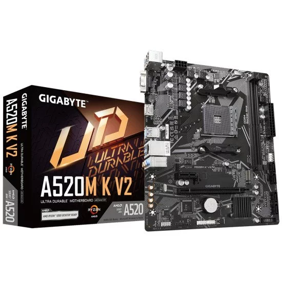 Gigabyte A520M K V2 carte mère AMD A520 Emplacement AM4 micro ATX Gigabyte A520M K V2 carte mère AMD A520 Emplacement AM4 micro ATX